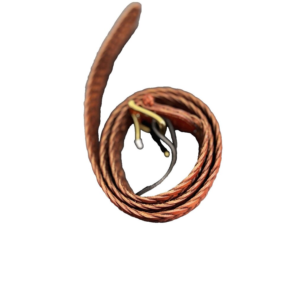 Polo Ralph Lauren Mens Tan Leather Belt 40 Braided NWT - Picture 6 of 13
